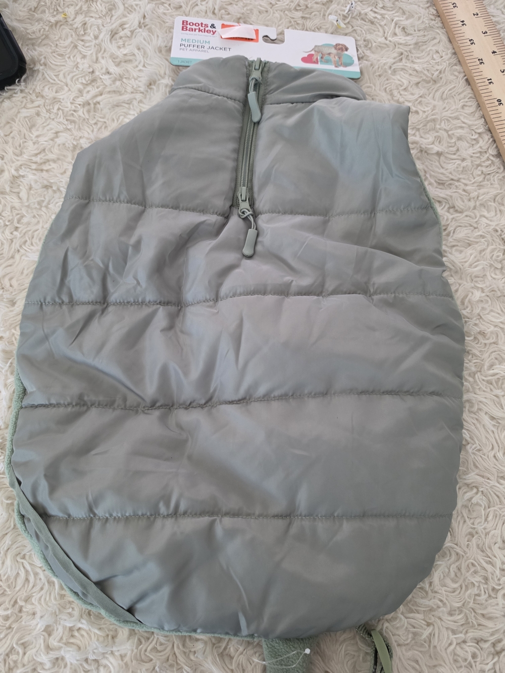 Boots & Barkley Sage Green Puffer Dog Jacket - Picture 1 of 6